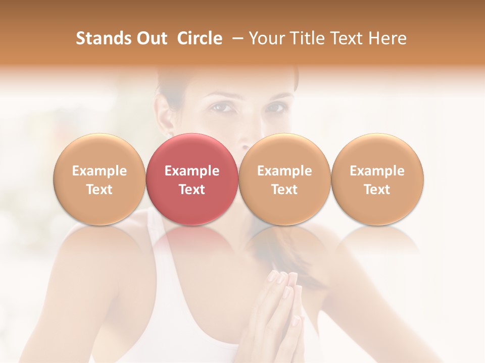 A Woman In A White Tank Top Holding Her Hands Together PowerPoint Template