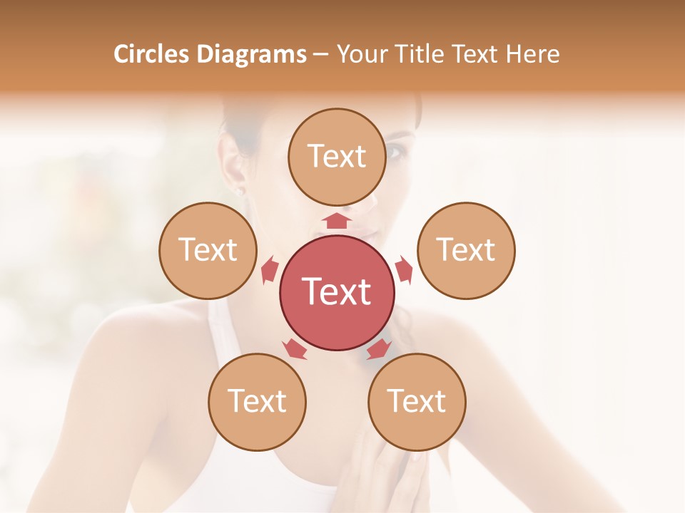 A Woman In A White Tank Top Holding Her Hands Together PowerPoint Template