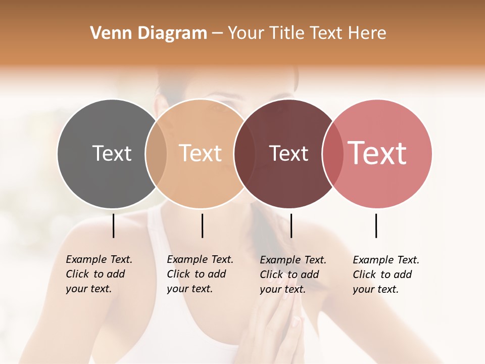 A Woman In A White Tank Top Holding Her Hands Together PowerPoint Template