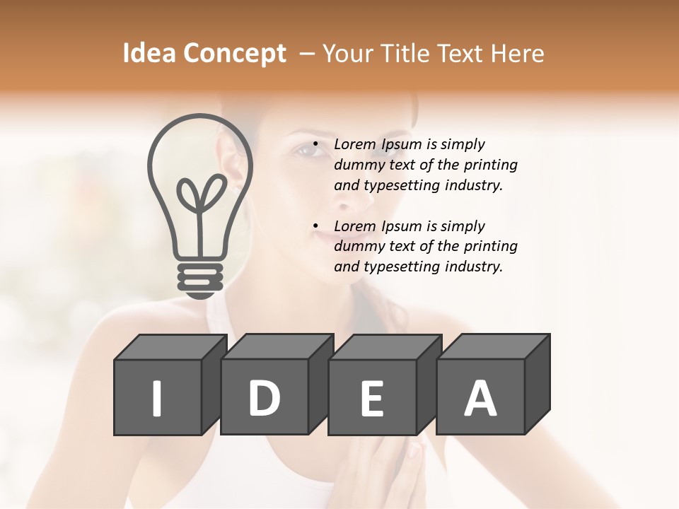 A Woman In A White Tank Top Holding Her Hands Together PowerPoint Template