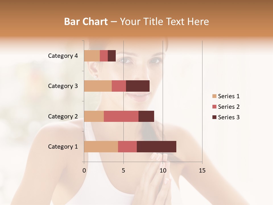 A Woman In A White Tank Top Holding Her Hands Together PowerPoint Template