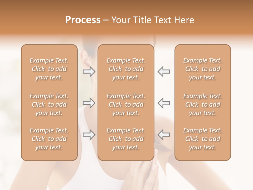 A Woman In A White Tank Top Holding Her Hands Together PowerPoint Template