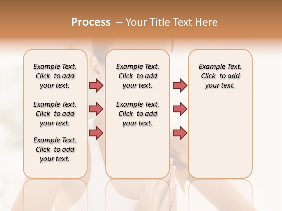 A Woman In A White Tank Top Holding Her Hands Together PowerPoint Template