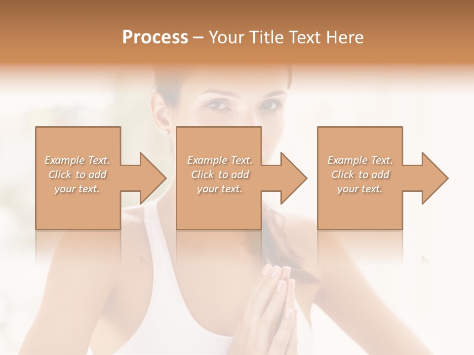 A Woman In A White Tank Top Holding Her Hands Together PowerPoint Template