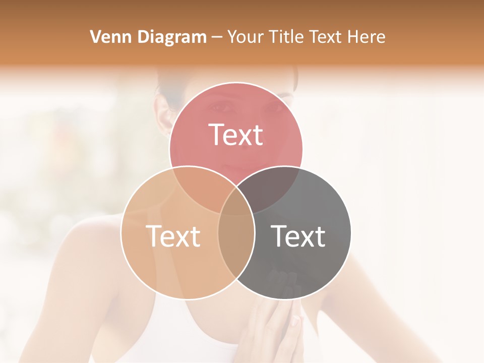 A Woman In A White Tank Top Holding Her Hands Together PowerPoint Template