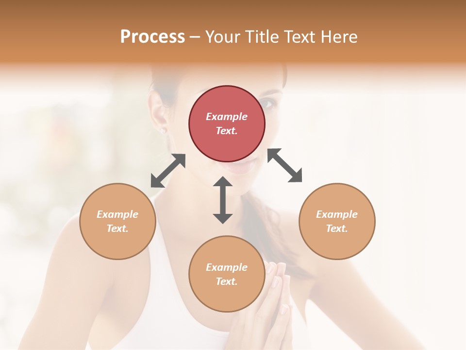 A Woman In A White Tank Top Holding Her Hands Together PowerPoint Template