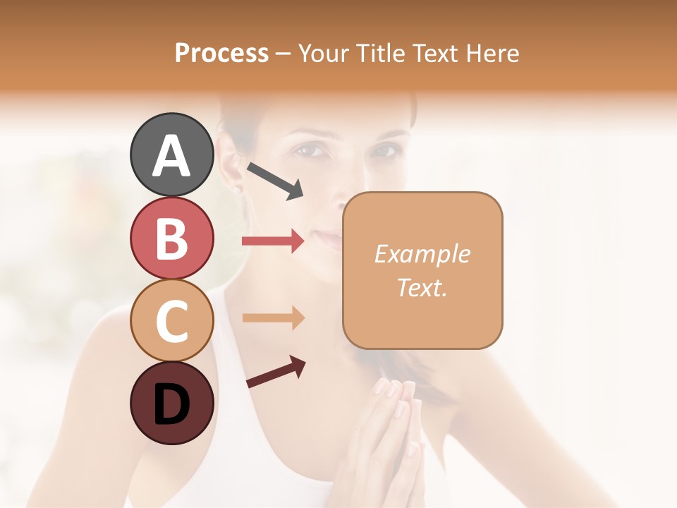 A Woman In A White Tank Top Holding Her Hands Together PowerPoint Template