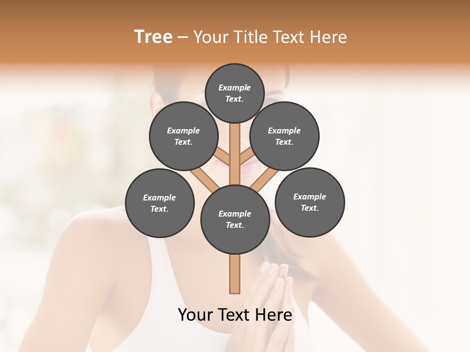 A Woman In A White Tank Top Holding Her Hands Together PowerPoint Template