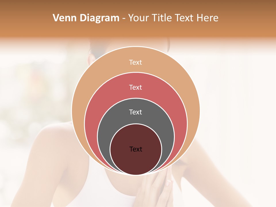 A Woman In A White Tank Top Holding Her Hands Together PowerPoint Template