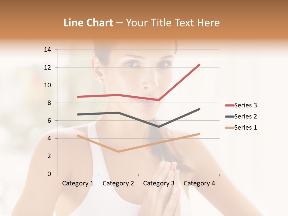 A Woman In A White Tank Top Holding Her Hands Together PowerPoint Template