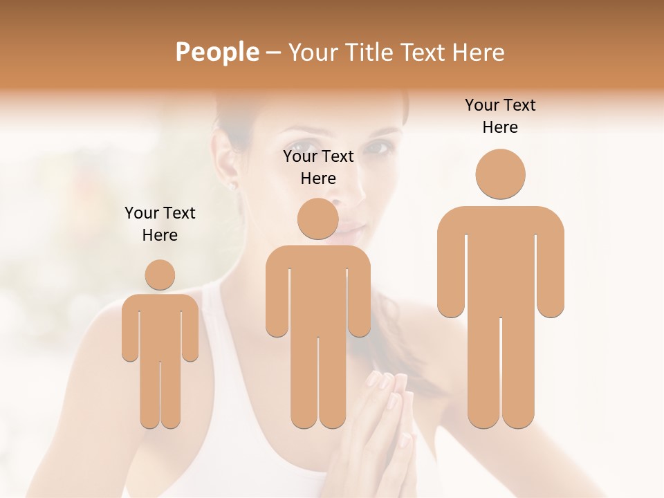 A Woman In A White Tank Top Holding Her Hands Together PowerPoint Template