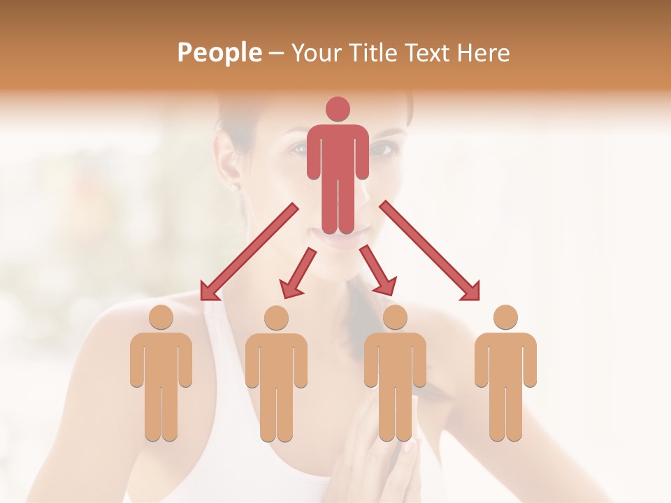 A Woman In A White Tank Top Holding Her Hands Together PowerPoint Template