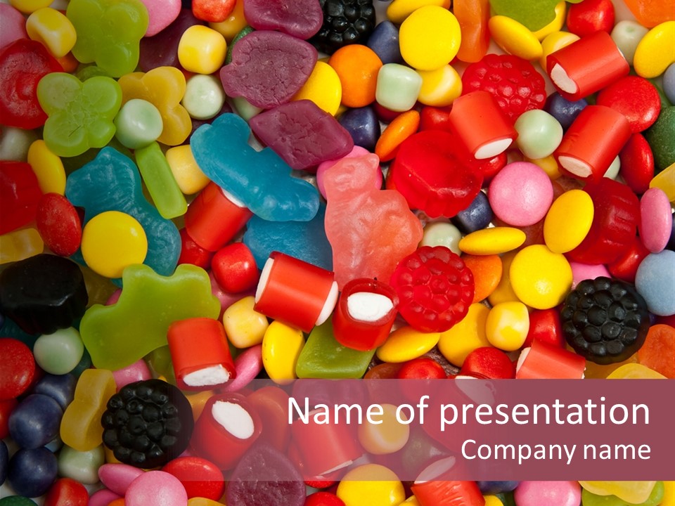 Confectionery Jelly Drops PowerPoint Template