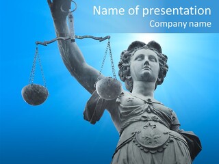 Tribunal Blindfold Cloud PowerPoint Template