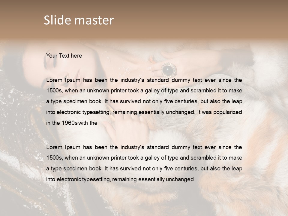 Glamour Posing Coat PowerPoint Template