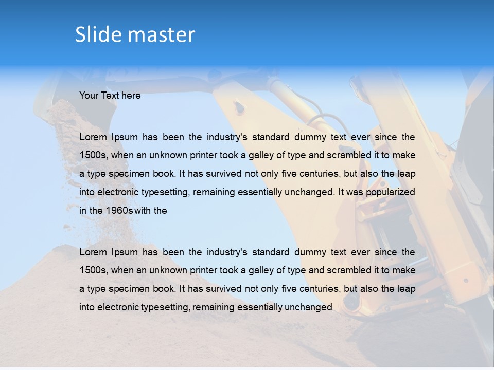 Bulldozer Cloudscape Scoop PowerPoint Template