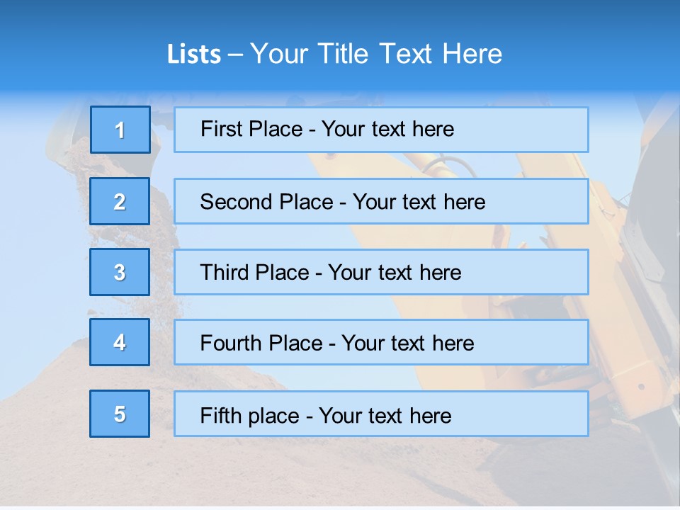 Bulldozer Cloudscape Scoop PowerPoint Template