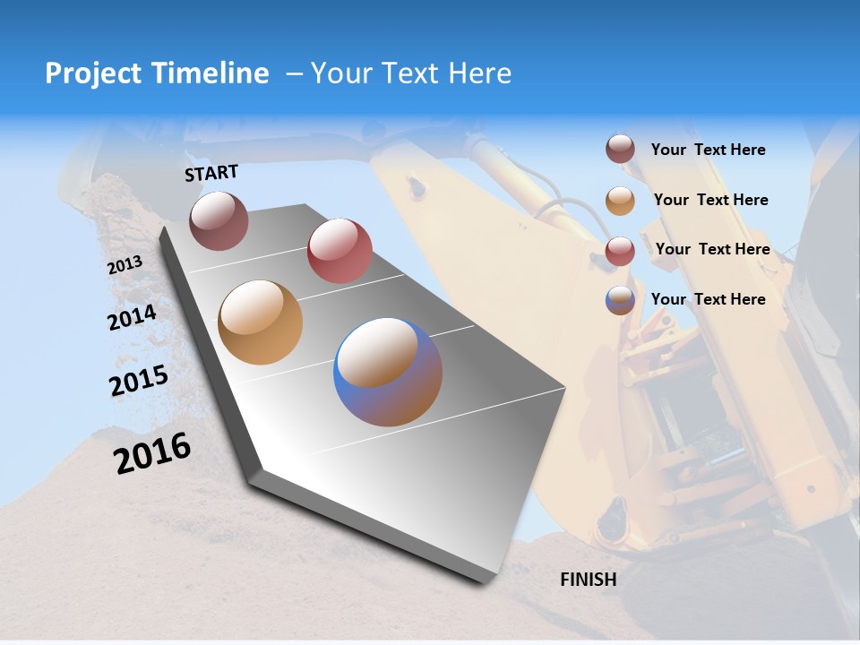 Bulldozer Cloudscape Scoop PowerPoint Template