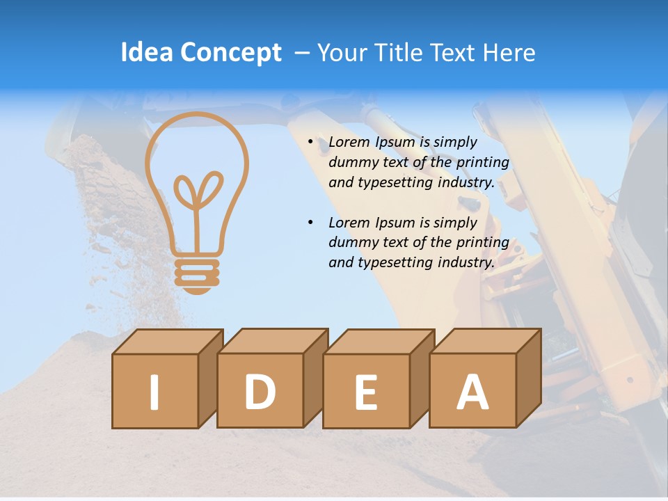 Bulldozer Cloudscape Scoop PowerPoint Template