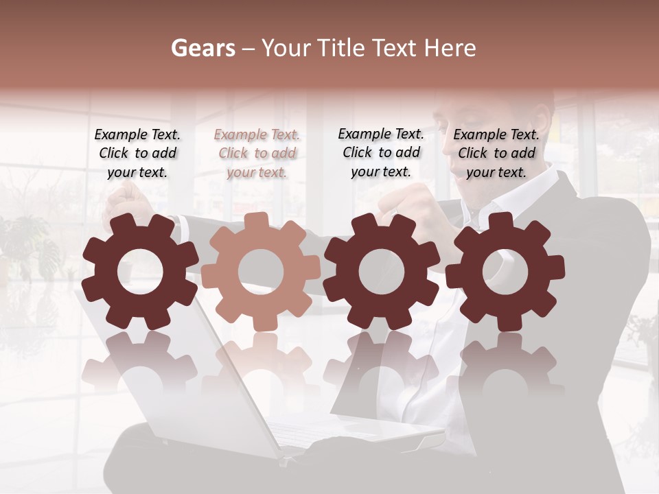 Gesture Caucasian Happiness PowerPoint Template