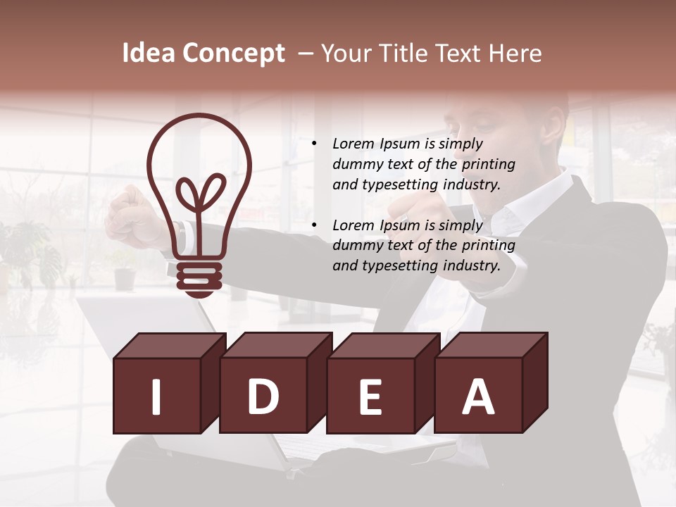 Gesture Caucasian Happiness PowerPoint Template