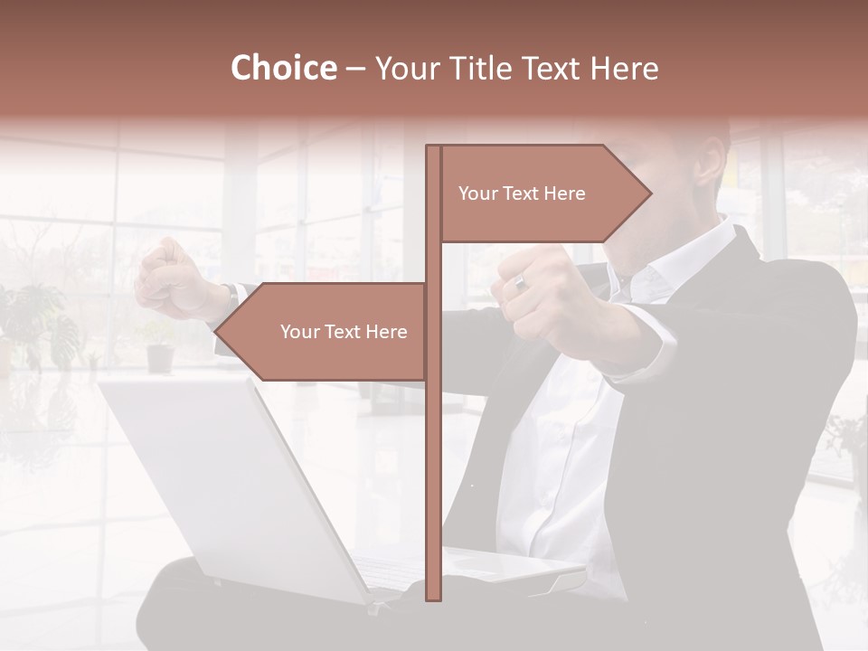 Gesture Caucasian Happiness PowerPoint Template