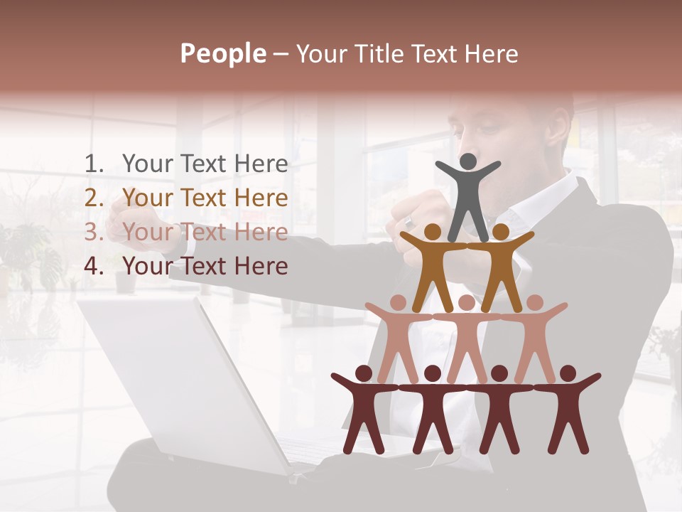 Gesture Caucasian Happiness PowerPoint Template