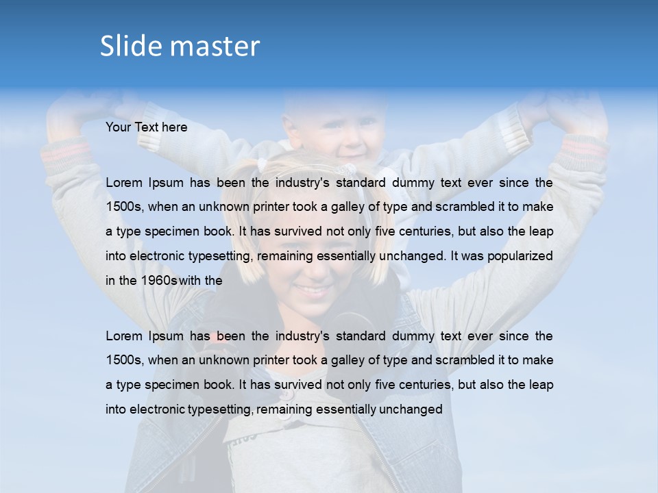 Caucasian Family Sun PowerPoint Template