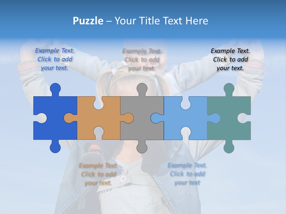 Caucasian Family Sun PowerPoint Template