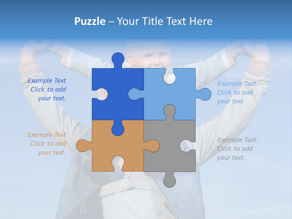 Caucasian Family Sun PowerPoint Template