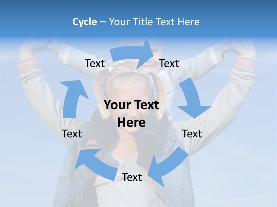 Caucasian Family Sun PowerPoint Template