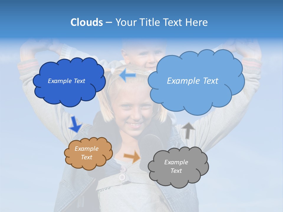 Caucasian Family Sun PowerPoint Template