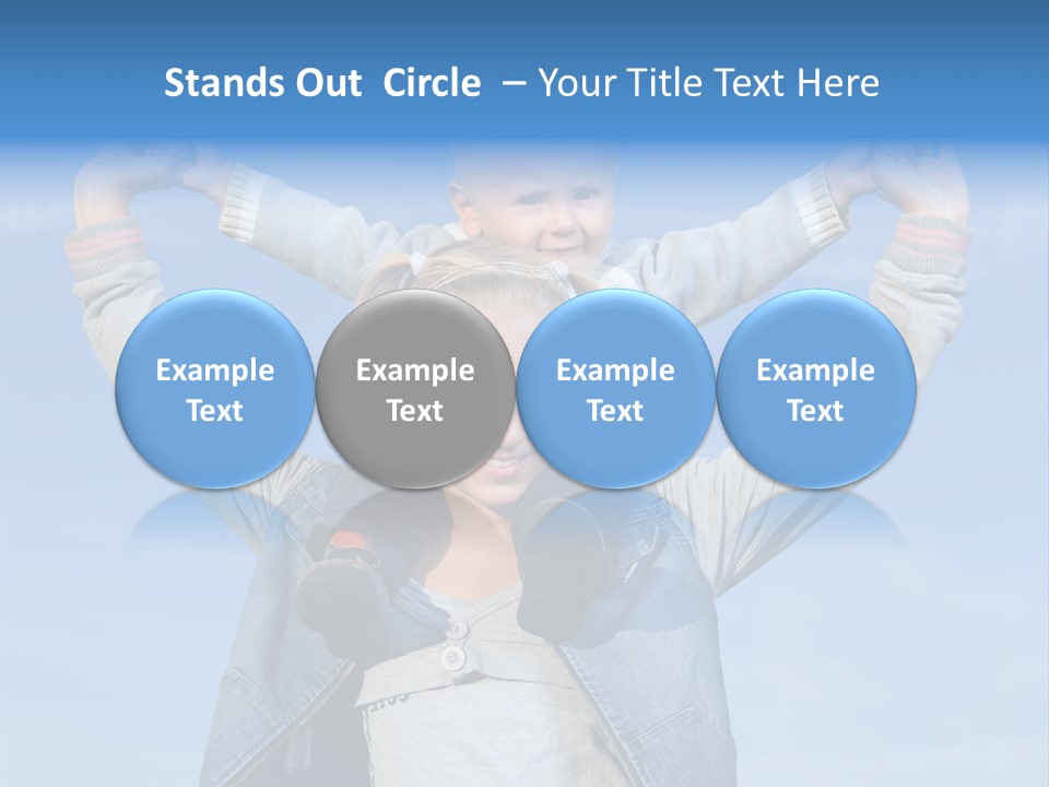 Caucasian Family Sun PowerPoint Template