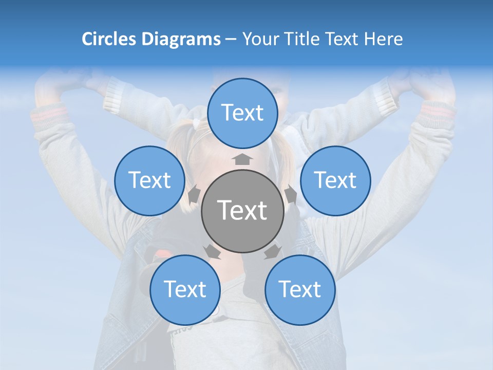 Caucasian Family Sun PowerPoint Template