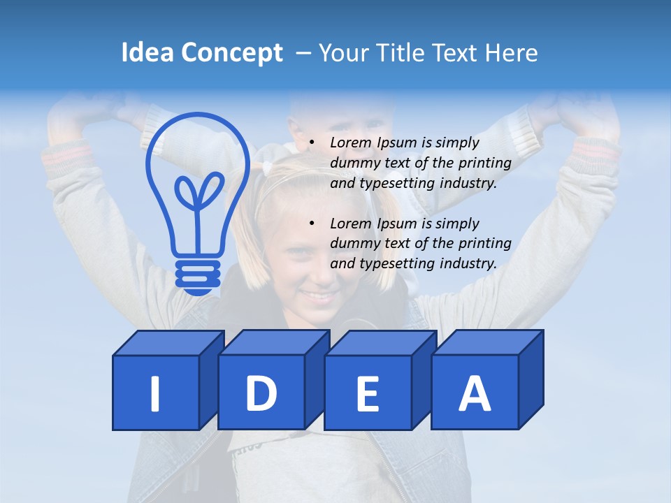 Caucasian Family Sun PowerPoint Template