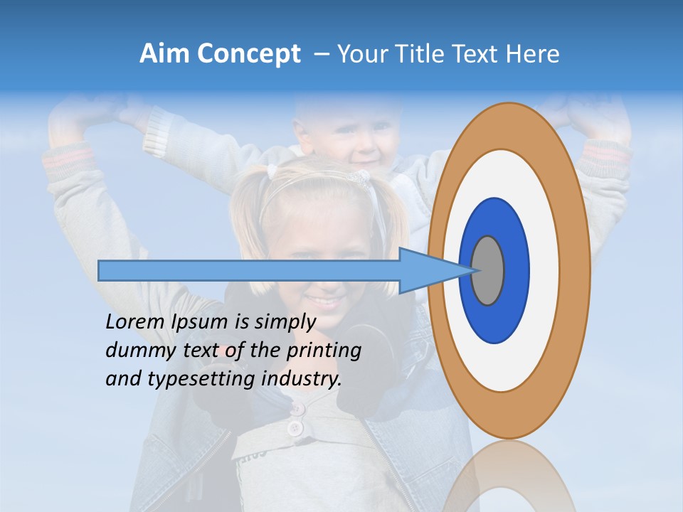 Caucasian Family Sun PowerPoint Template