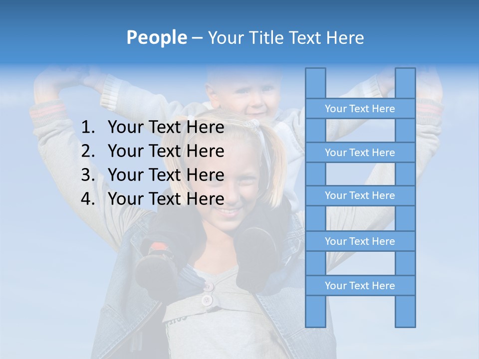 Caucasian Family Sun PowerPoint Template