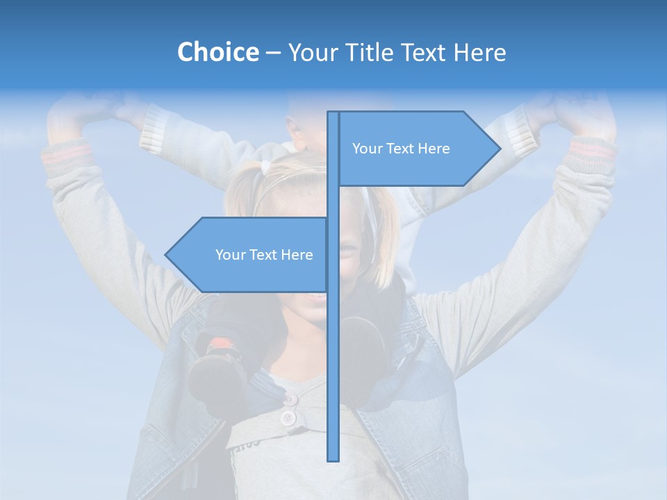 Caucasian Family Sun PowerPoint Template