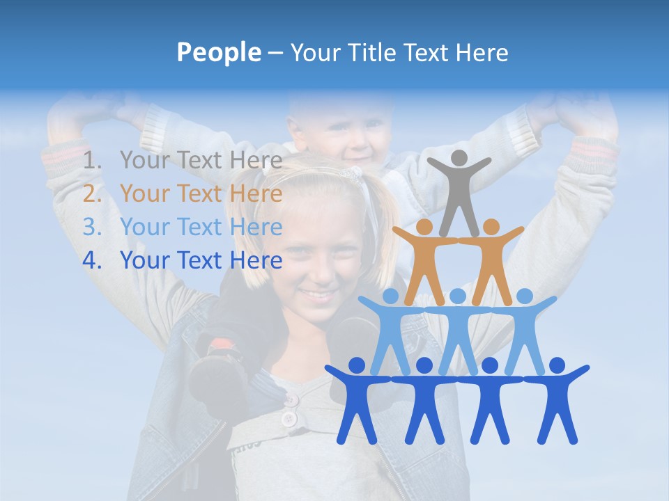 Caucasian Family Sun PowerPoint Template