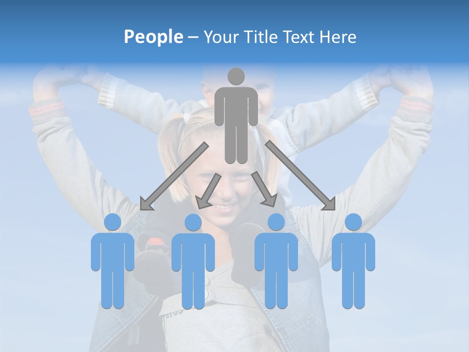 Caucasian Family Sun PowerPoint Template