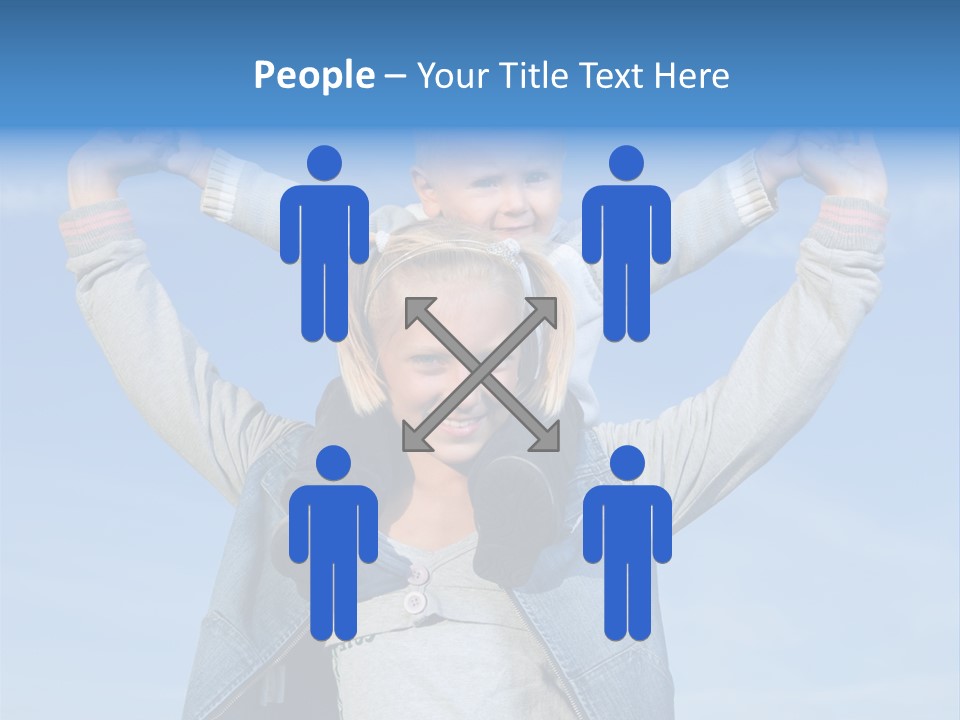 Caucasian Family Sun PowerPoint Template