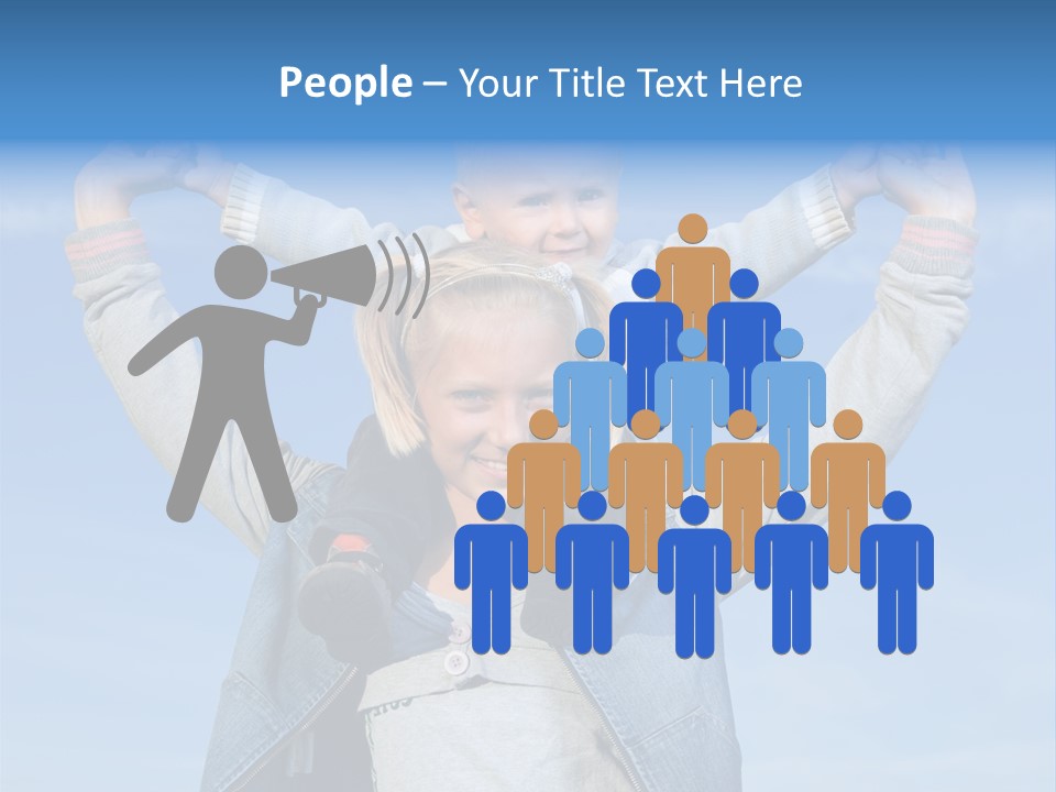 Caucasian Family Sun PowerPoint Template