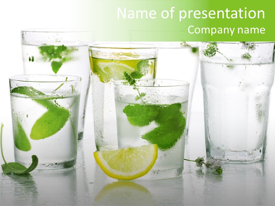 Healthy Crystal Tumbler PowerPoint Template