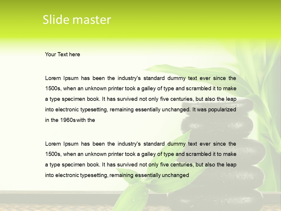 Copyspace Meditation Green PowerPoint Template