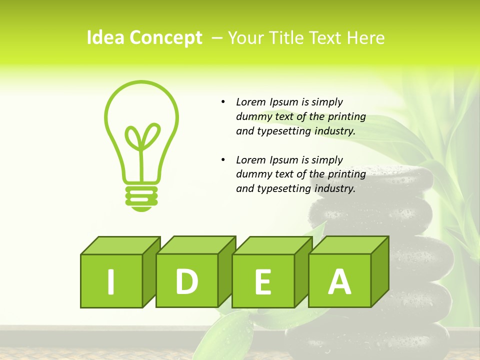 Copyspace Meditation Green PowerPoint Template