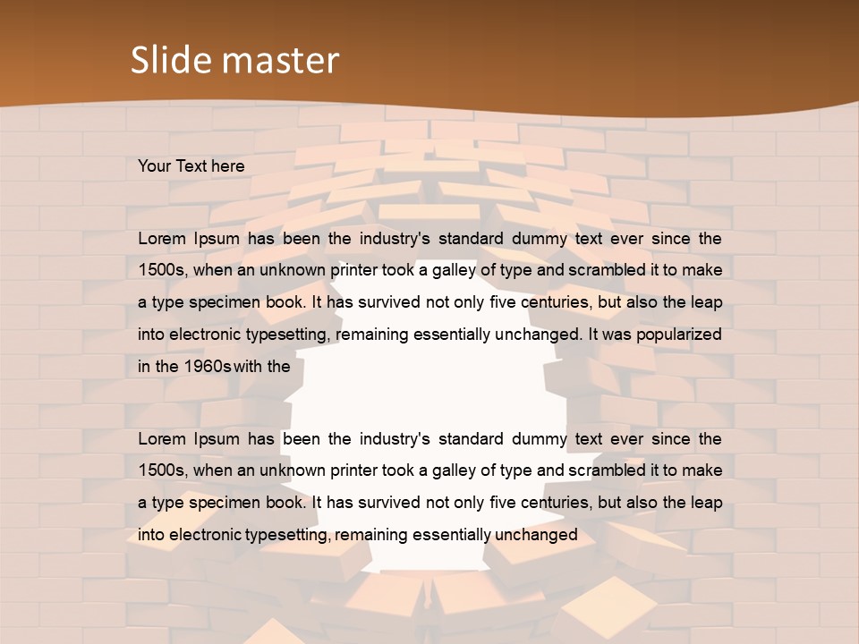 A Brick Wall With A Hole In The Middle PowerPoint Template