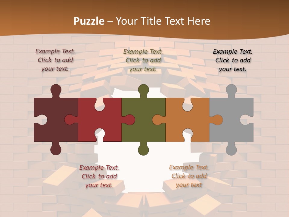 A Brick Wall With A Hole In The Middle PowerPoint Template