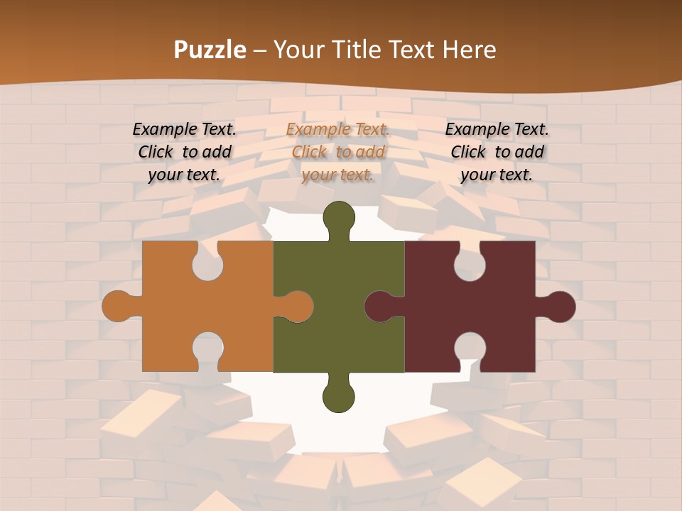 A Brick Wall With A Hole In The Middle PowerPoint Template