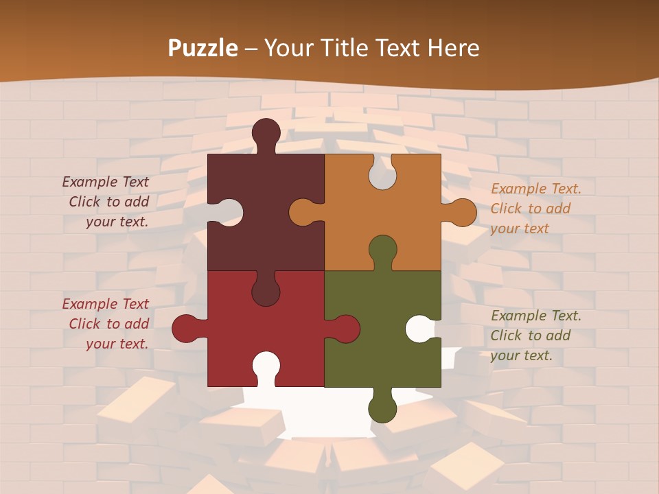 A Brick Wall With A Hole In The Middle PowerPoint Template