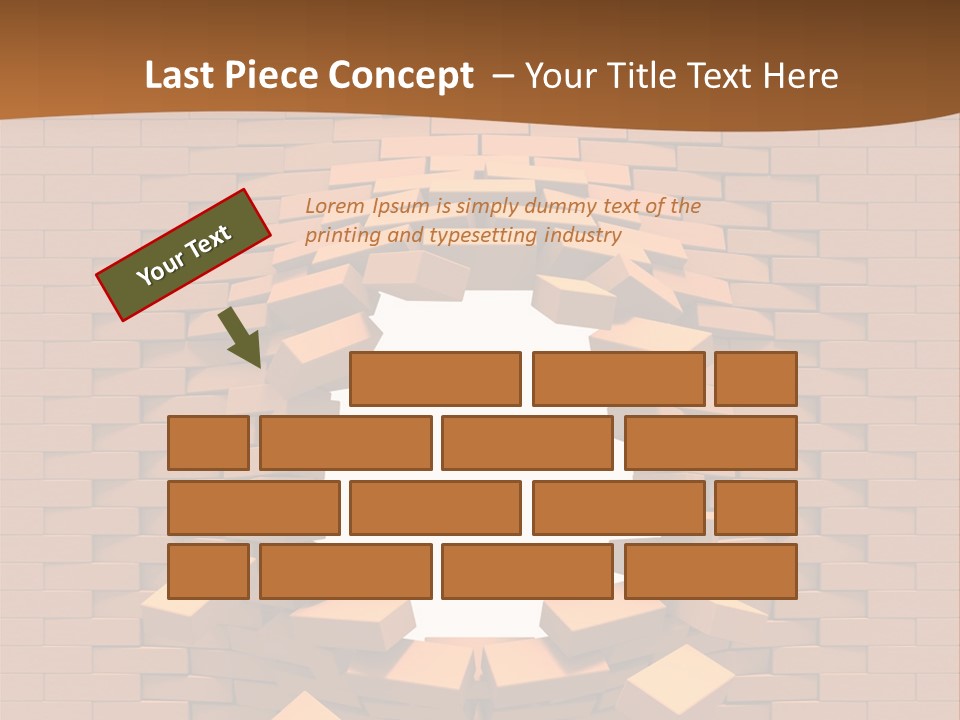 A Brick Wall With A Hole In The Middle PowerPoint Template